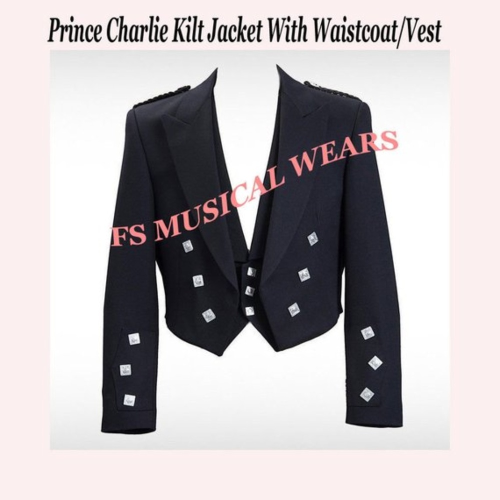 Prince Charlie Kilt Jacket With Waistcoat/Vest